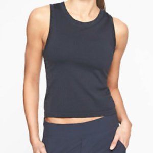 Athleta Renew Hip Length Ribbed Tank in Black